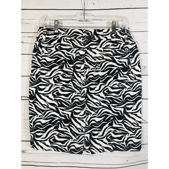 Jones NY Sport Womens Sz 6 Zebra Print Stretch Flat Front 5 Pocket Animal - Picture 2 of 7
